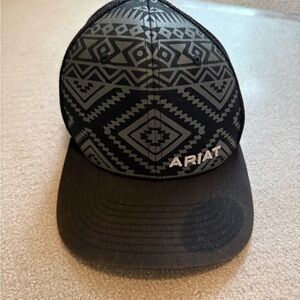 Ariat Black and Gray Patterned Truckers  Cap Western Cowboy